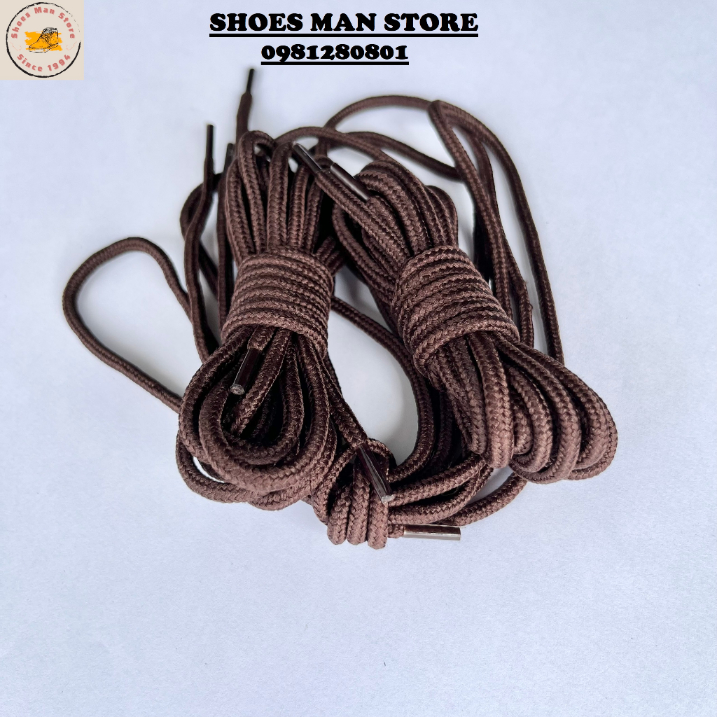 Dây Giày Boots Bản Tròn 3.5mm Dài 120cm Màu Nâu