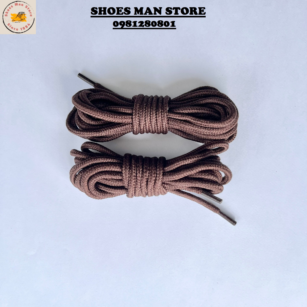 Dây Giày Boots Bản Tròn 3.5mm Dài 120cm Màu Nâu
