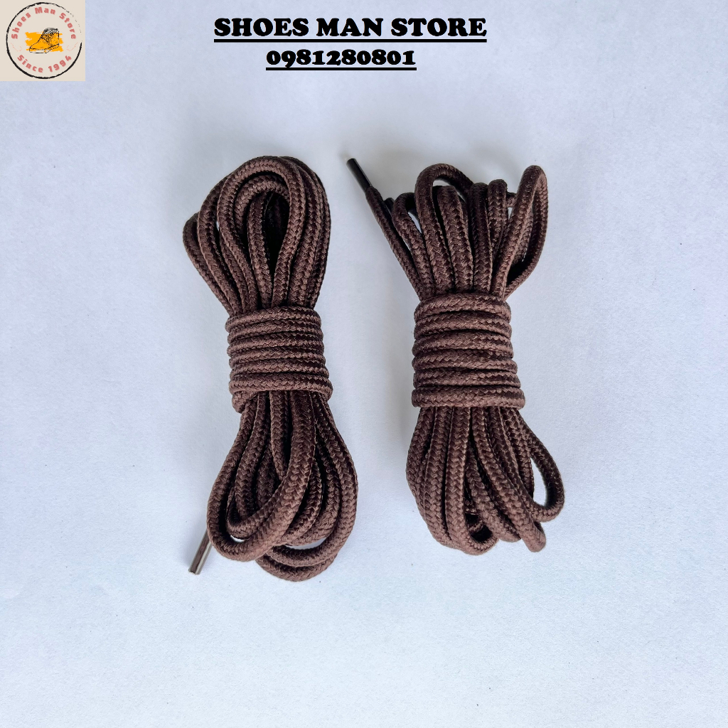 Dây Giày Boots Bản Tròn 3.5mm Dài 120cm Màu Nâu