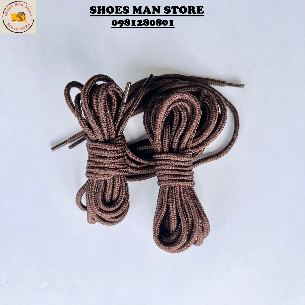 Dây Giày Boots Bản Tròn 3.5mm Dài 120cm Màu Nâu