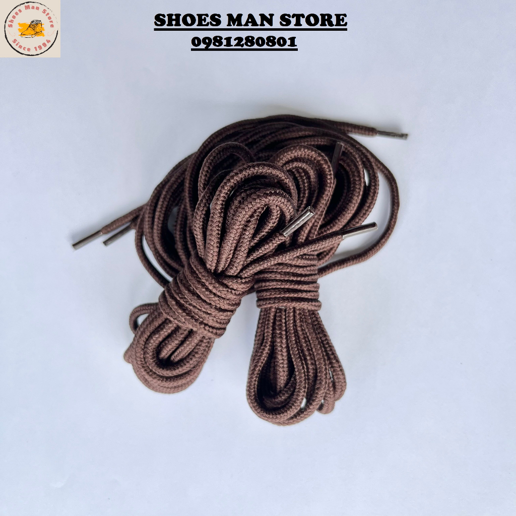 Dây Giày Boots Bản Tròn 3.5mm Dài 120cm Màu Nâu