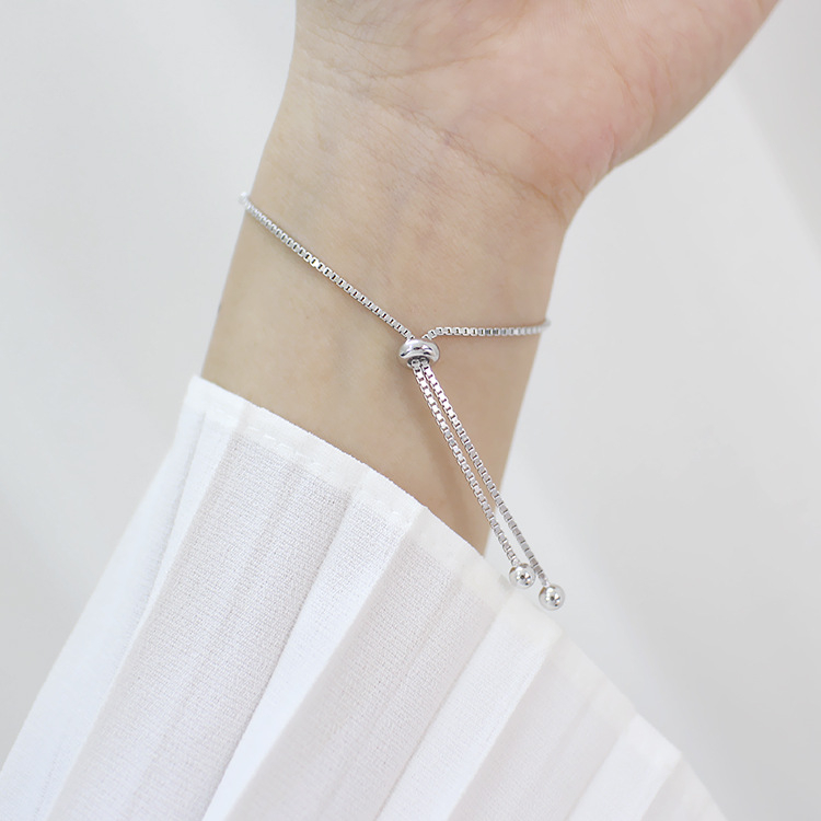 Lắc tay bạc nữ HELINO dây rút dải nơ đính full đá cao cấp trang sức cá tính V17