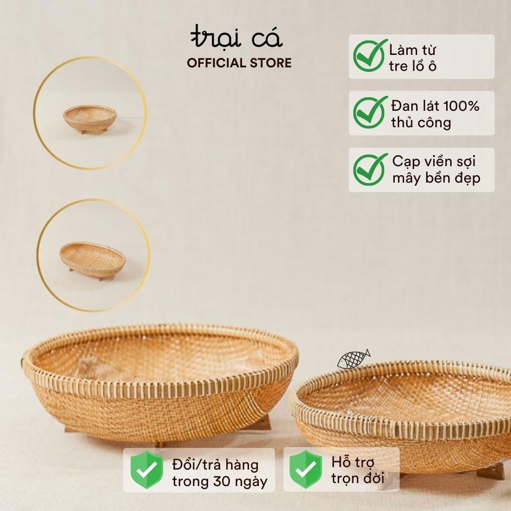 Rổ Tre Tròn, Rổ Tre Oval Có Chân TRẠI CÁ Đựng Hoa Quả, Đồ Gia Dụng, Decor Bàn Ăn, Bàn Trà, Nhà Hàng, Khách Sạn