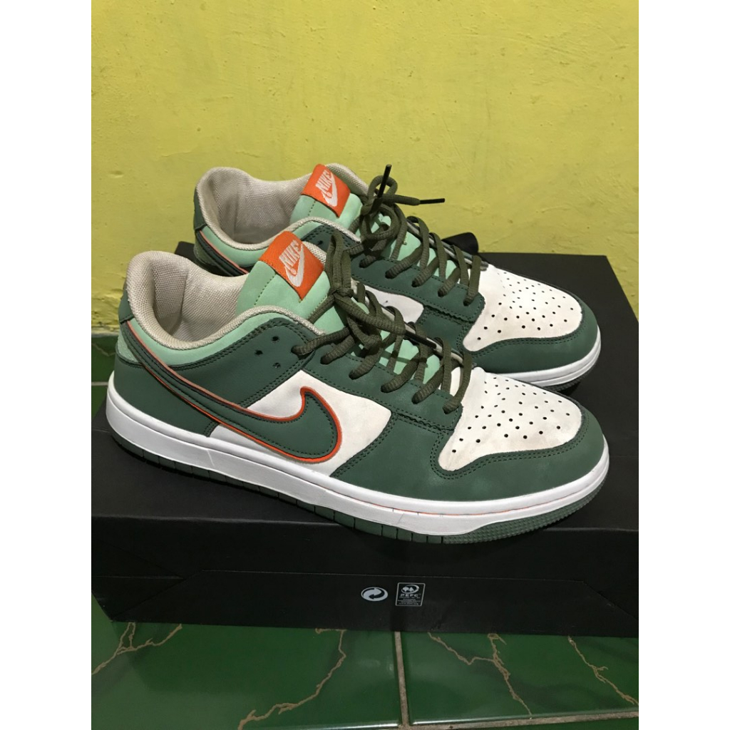 Giày Jordan SB Dunk xanh rêu cam otomo katsuhiro cao cấp, giày JD SB xanh lá rêu xám thấp cổ