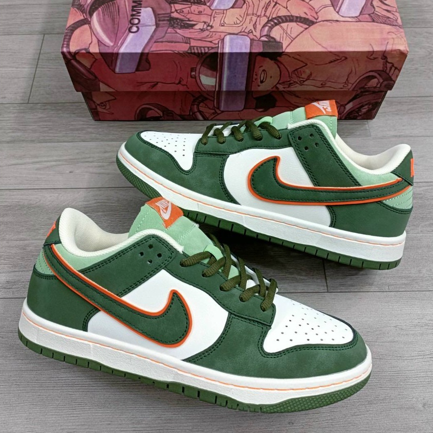 Giày Jordan SB Dunk xanh rêu cam otomo katsuhiro cao cấp, giày JD SB xanh lá rêu xám thấp cổ