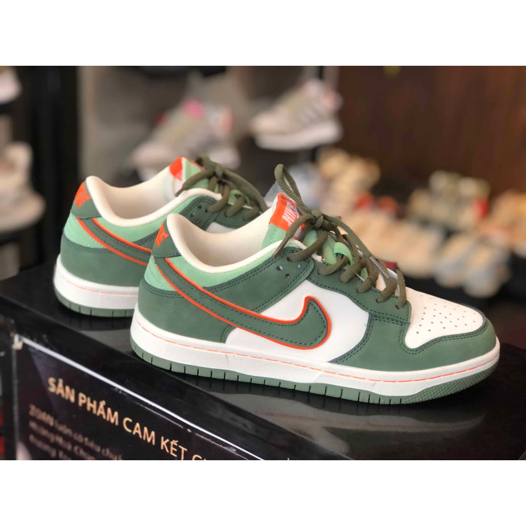 Giày Jordan SB Dunk xanh rêu cam otomo katsuhiro cao cấp, giày JD SB xanh lá rêu xám thấp cổ
