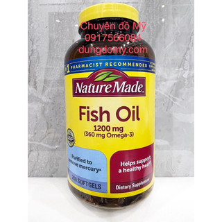 Dầu cá nature made fish oil 1200mg 200 viên của mỹ