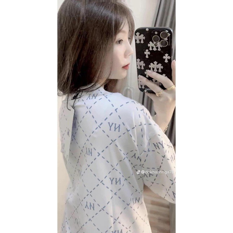 Áo thun Nam Nữ in kín ô vuông N--Y , chất cotton Form rộng Unisex