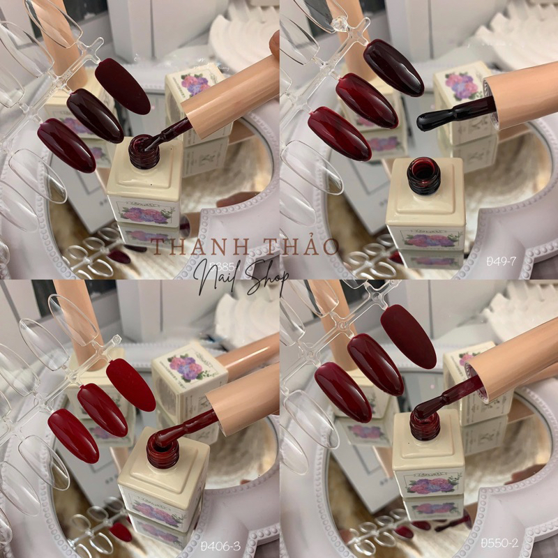 Sơn gel đỏ chai hoa hồng