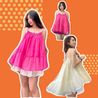 🌈 40-65KG🌈 đầm maxi váy đi biển đầm công chúa babydoll đầm 2 dây 🌈 voan tơ óng 🌈 kem hồng dự tiệc cao cấp đẹp bigsize