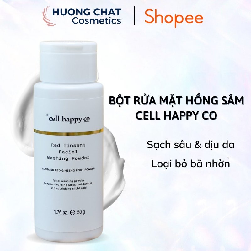 Bột Rửa Mặt Hồng Sâm Cell Happy Co 50 g Dành Cho Da Dầu, Mụn Hỗ Trợ Cải Thiện Da