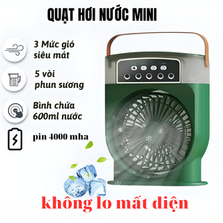 Quạt Phun Sương Tích Điện,Quạt Điều Hòa Mini để bàn nhiều chế độ, làm mát cực nhanh, sạc usb - MH07