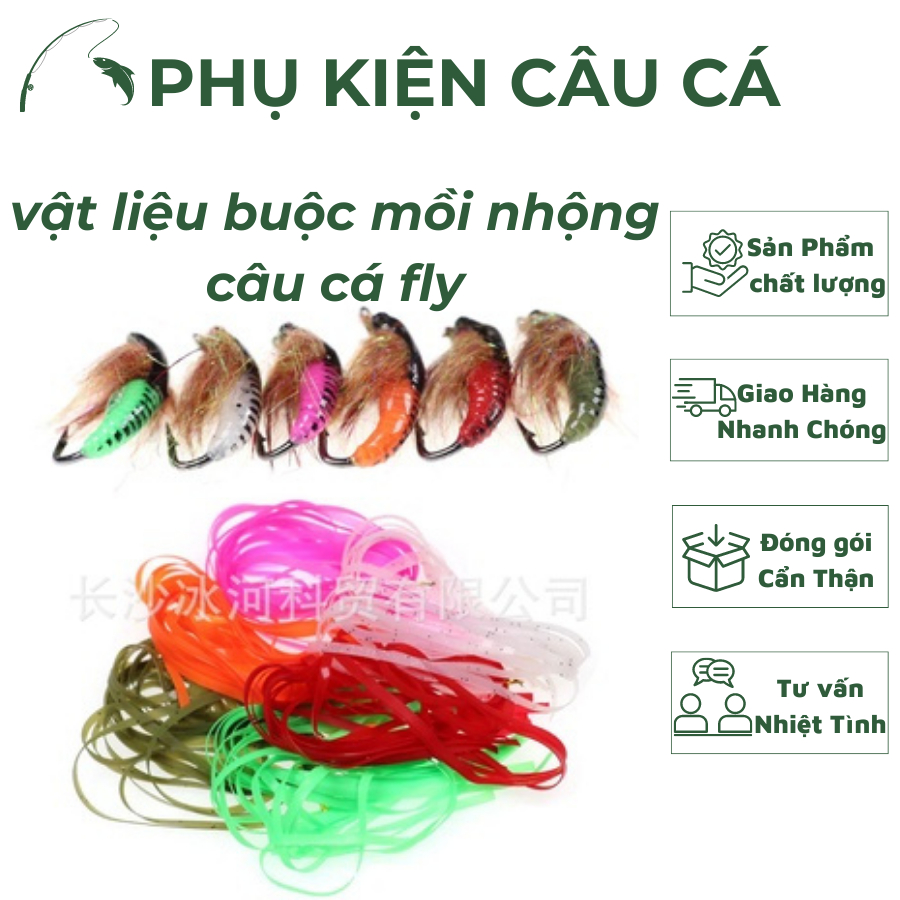 vật liệu buộc mồi nhộng câu cá fly chất liệu silicon đàn hồi
