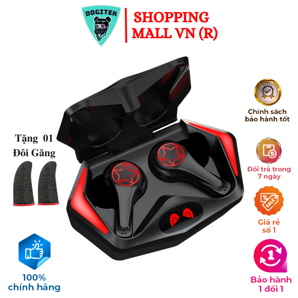 [ Combo Tặng găng tay] Tai nghe Bluetooth Gaming S500 không dây âm trầm đầy đủ Chống ồn chủ động HiFi Stereo (Bản QT)