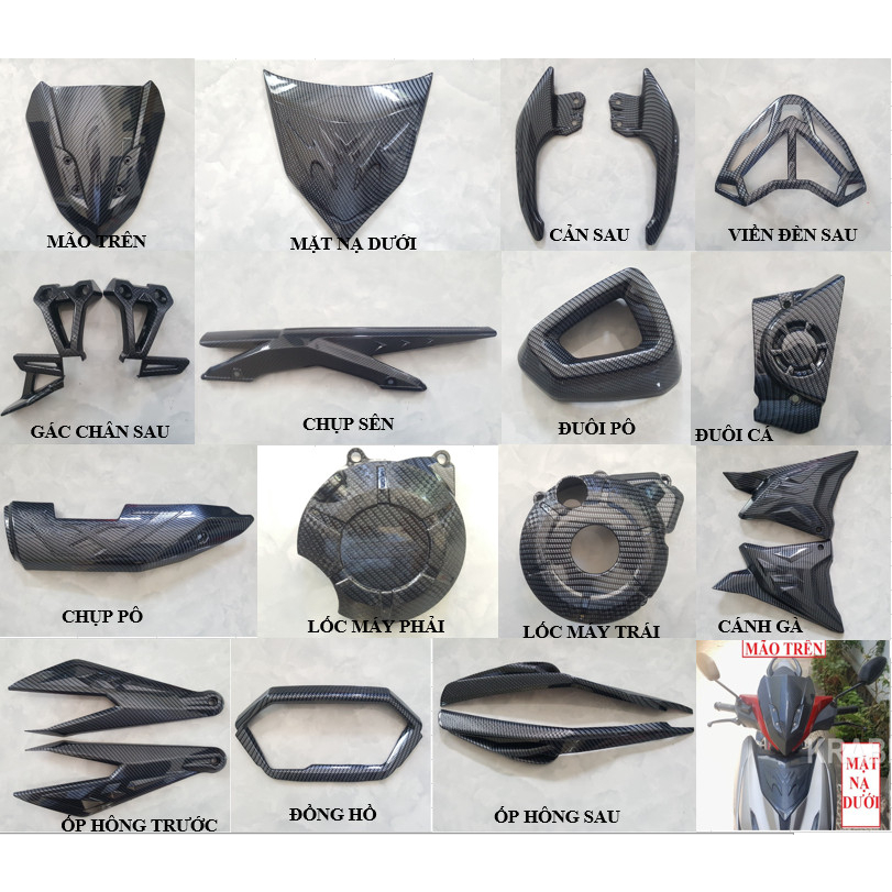 Trang trí xe Winner X V2 2019-2021 Carbon