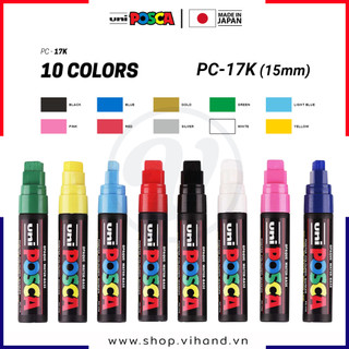 [VIHAND - CHÍNH HÃNG] Bút sơn vẽ trên nhiều chất liệu Uni Posca PC-17k (Ngòi XXL Chisel 15.0mm)