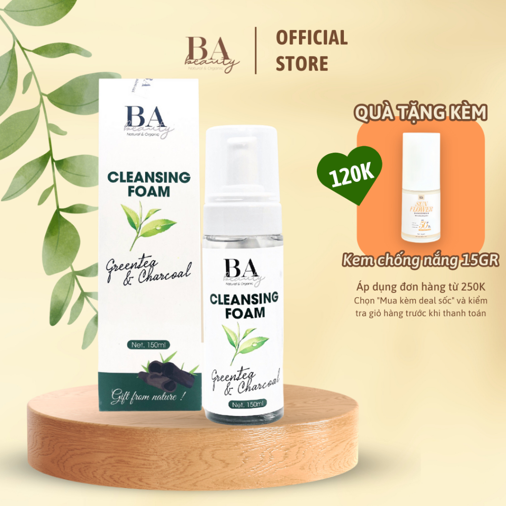 Sữa rửa mặt Trà xanh Than tre - Làm sạch và dịu nhẹ cho làn da - Babeauty