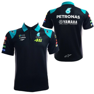 Áo thun thể thao có cổ in tem xe mẫu yamaha petronas