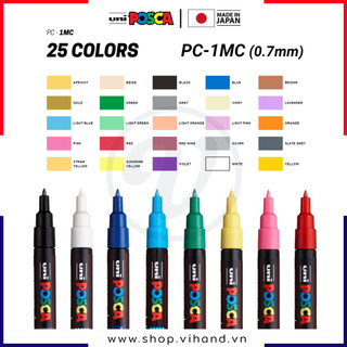 [VIHAND - CHÍNH HÃNG] Bút sơn vẽ trên nhiều chất liệu Uni Posca PC-1M - Ngòi nhỏ 0.7mm (Cây lẻ)