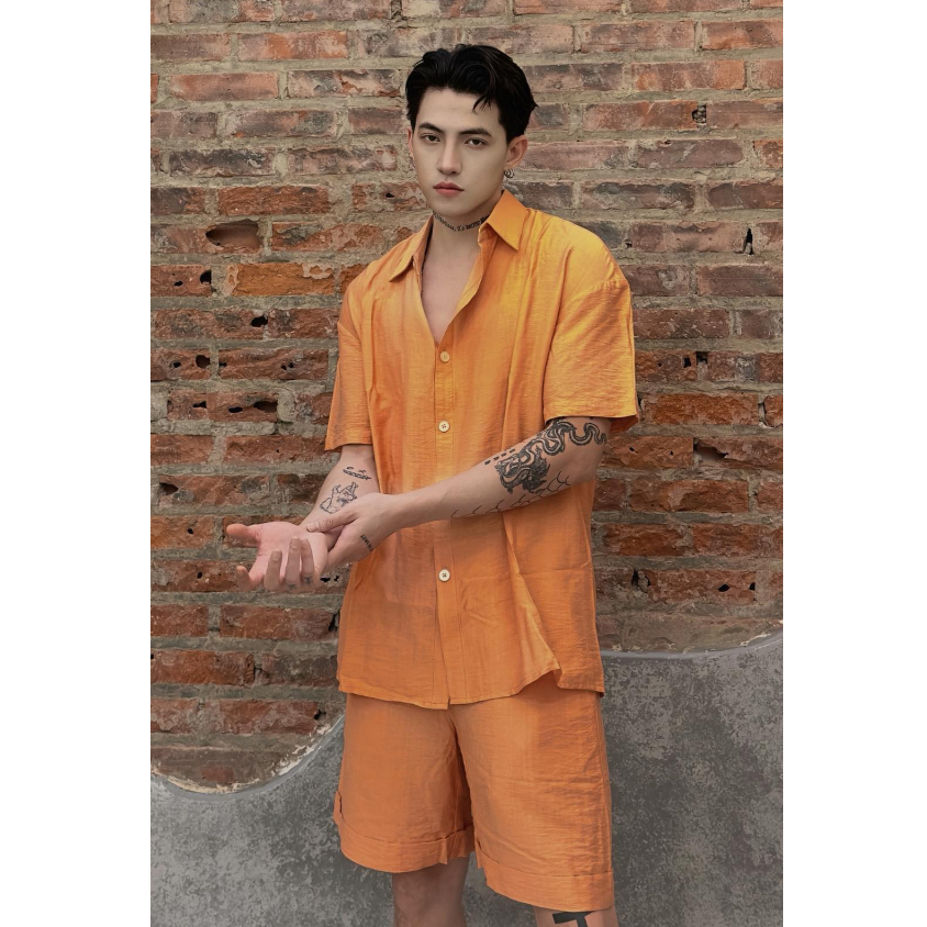 Bộ đũi nam cổ sơ mi quần đùi có túi Melody-51001