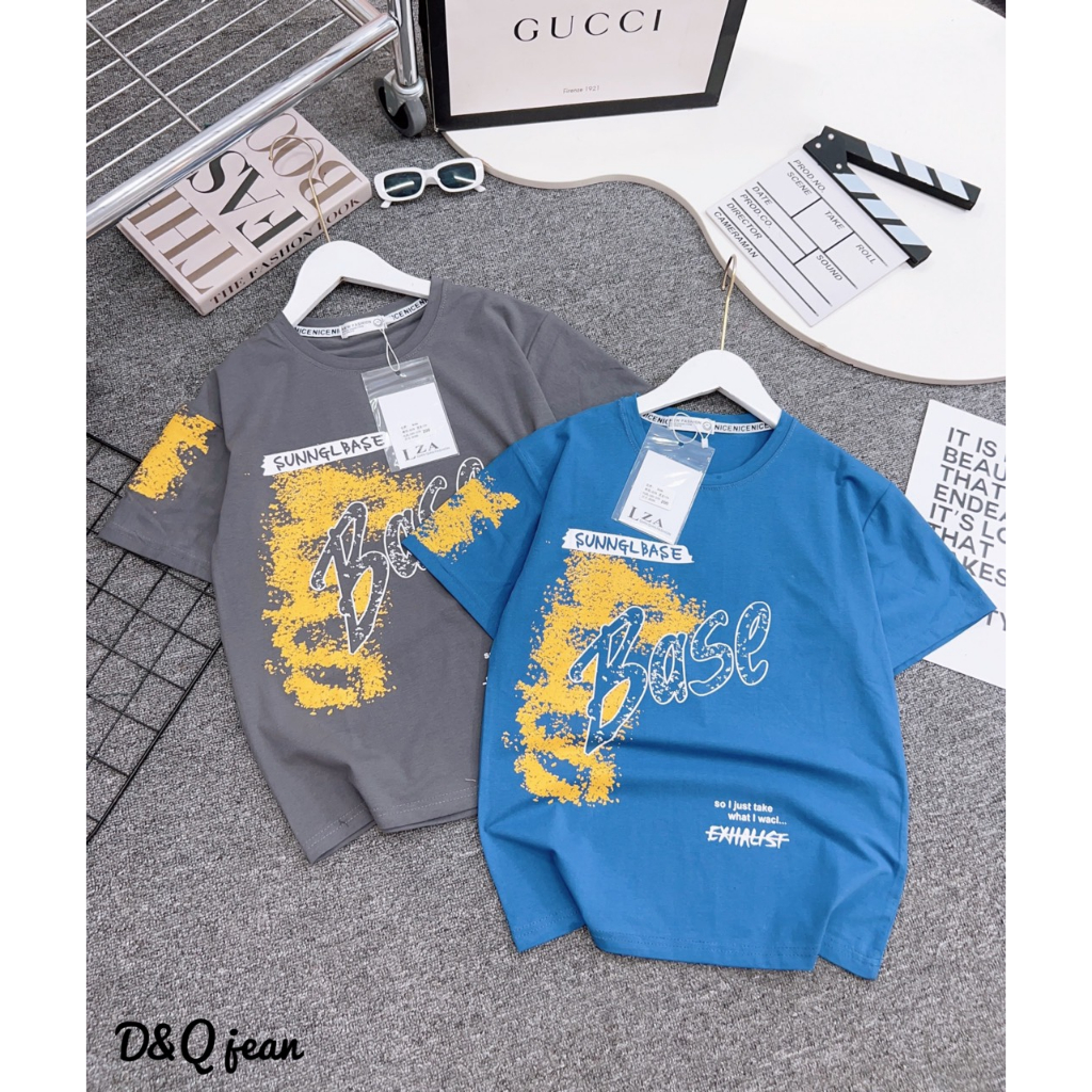 Áo phông đại cồ quảng châu cho bé trai 33-50kg cao cấp xịn xò, áo phông cổ tròn size đại bé trai