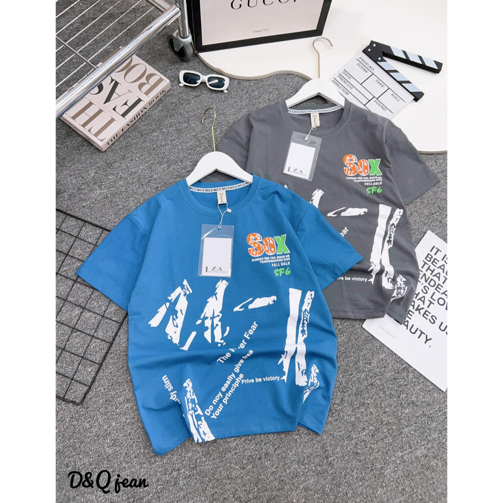 Áo phông đại cồ quảng châu cho bé trai 33-50kg cao cấp xịn xò, áo phông cổ tròn size đại bé trai