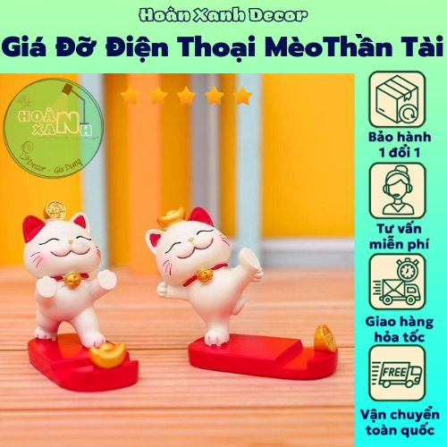 Giá Đỡ Điện Thoại Mèo Thần Tài Để Bàn - Kệ Đỡ Điện Thoại Trang Trí Để Xe Ô Tô Siêu Xinh