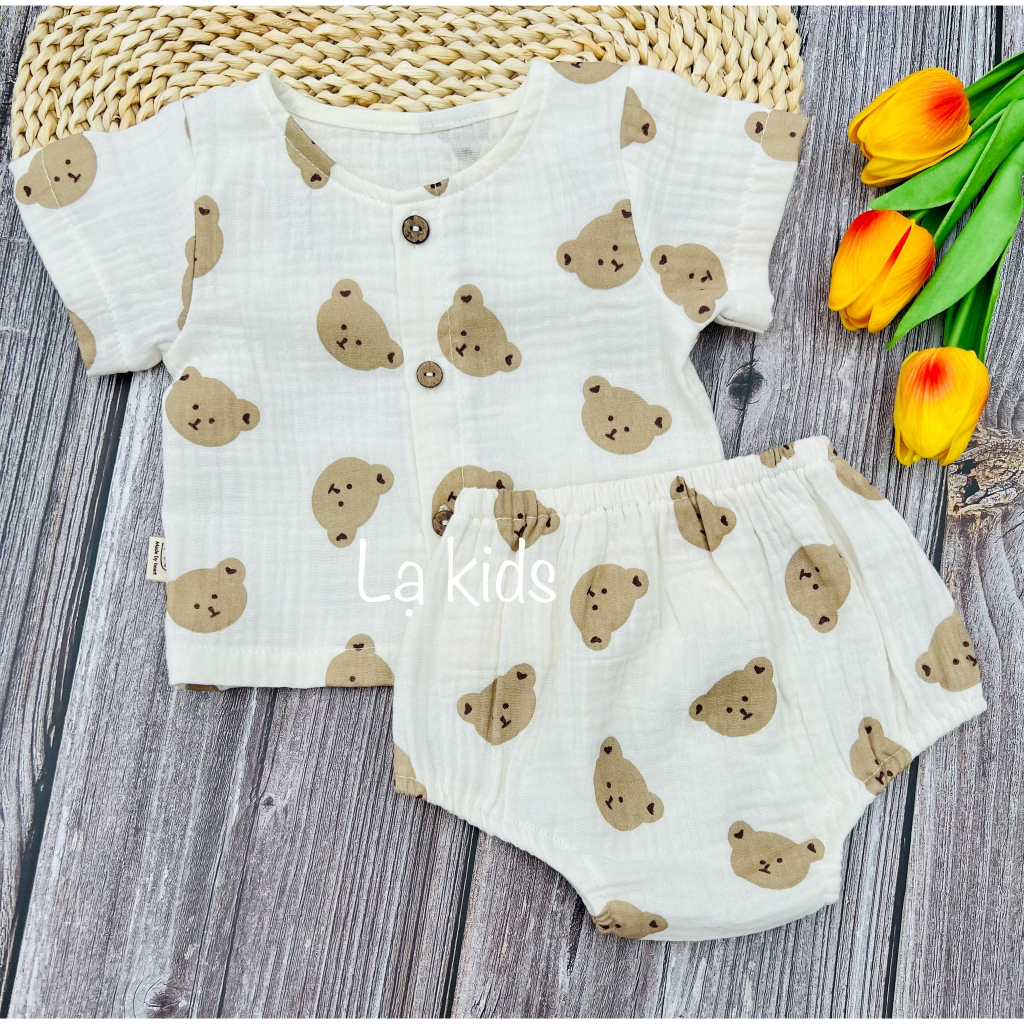 Bộ xô cài cúc quần bí cho bé