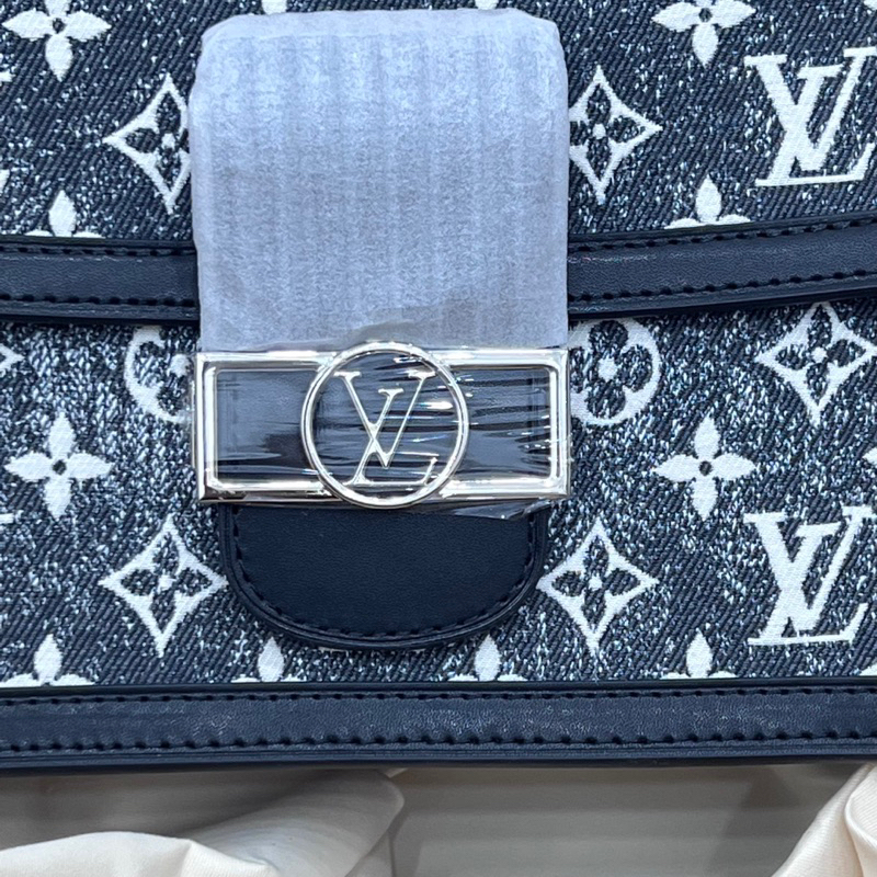 Túi đeo chéo đeo vai LV Dauphine MM denim hịn mịn full2box lót nhung đẹp W266-25