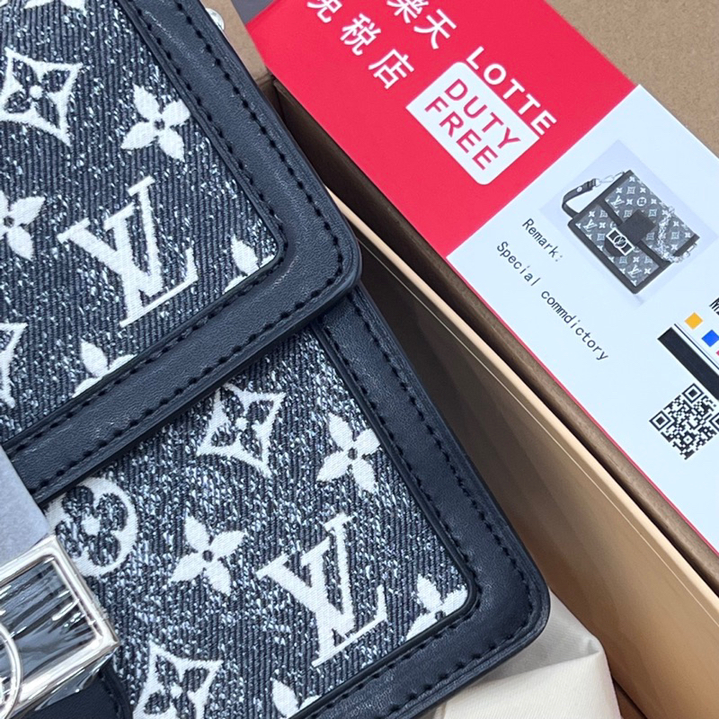Túi đeo chéo đeo vai LV Dauphine MM denim hịn mịn full2box lót nhung đẹp W266-25