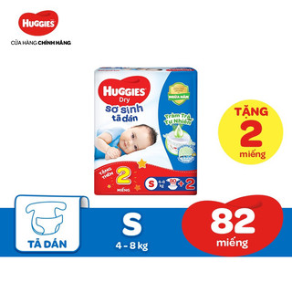 tã dán huggies size S82/M76/L68/ M76+6/XL60 (bao bì tuỳ đợt)