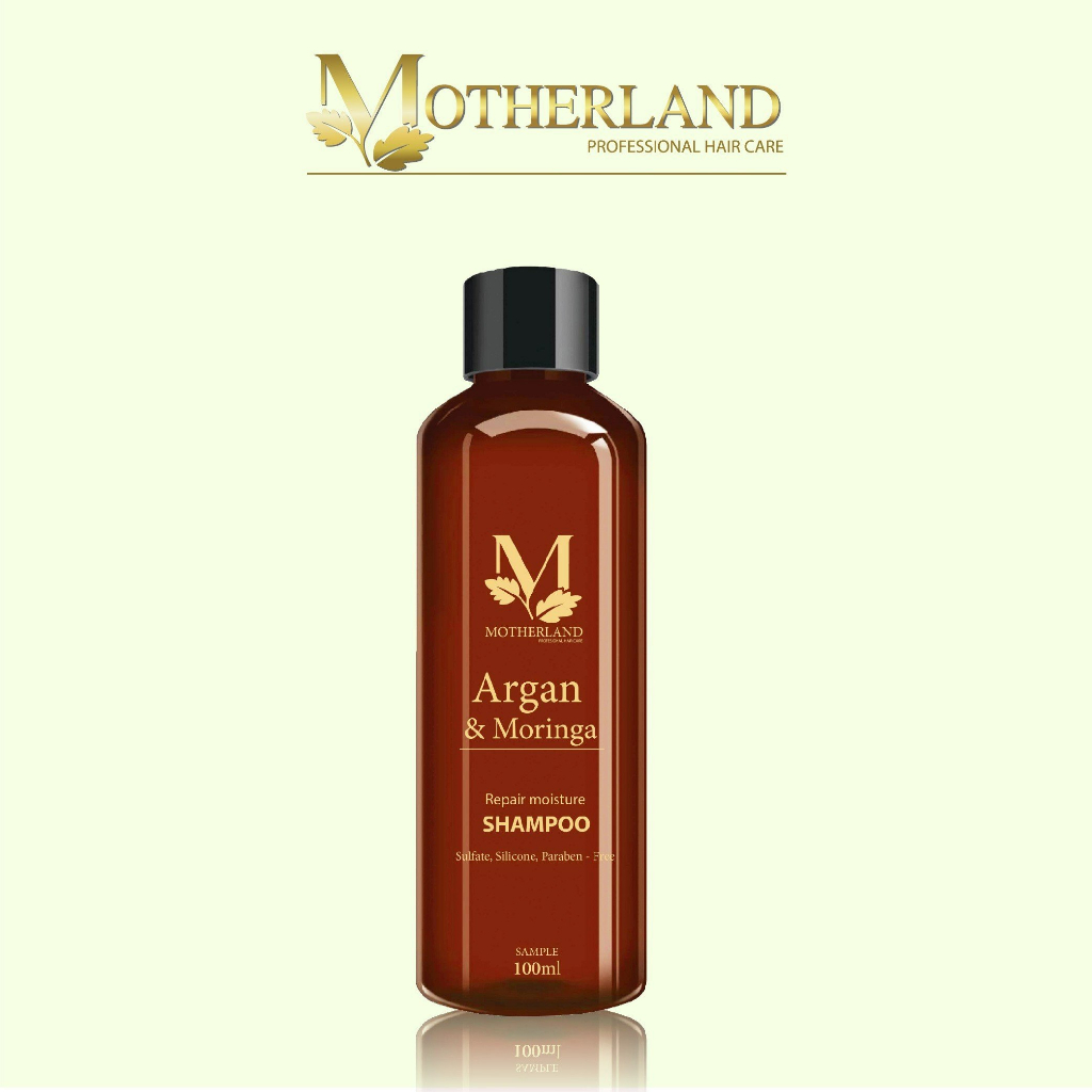 Dầu gội hữu cơ Motherland Argan & Moringa/ Giảm rụng/ Chống gàu/ Kiềm dầu 100ml