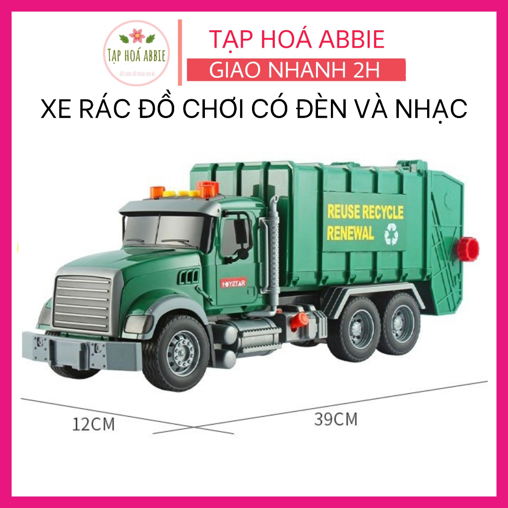 Xe Rác, Xe Cứu Hộ, Xe Cần Cẩu, Xe Ben, Xe Bồn Đồ Chơi Cho Bé Cỡ Lớn Cao Cấp Siêu Đẹp Toystar, Có Hiệu Ứng Đèn Và Nhạc