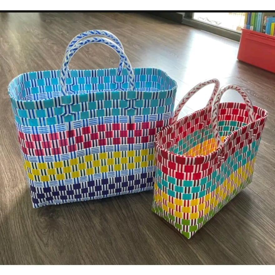 Túi xách đan tay họa tiết sọc