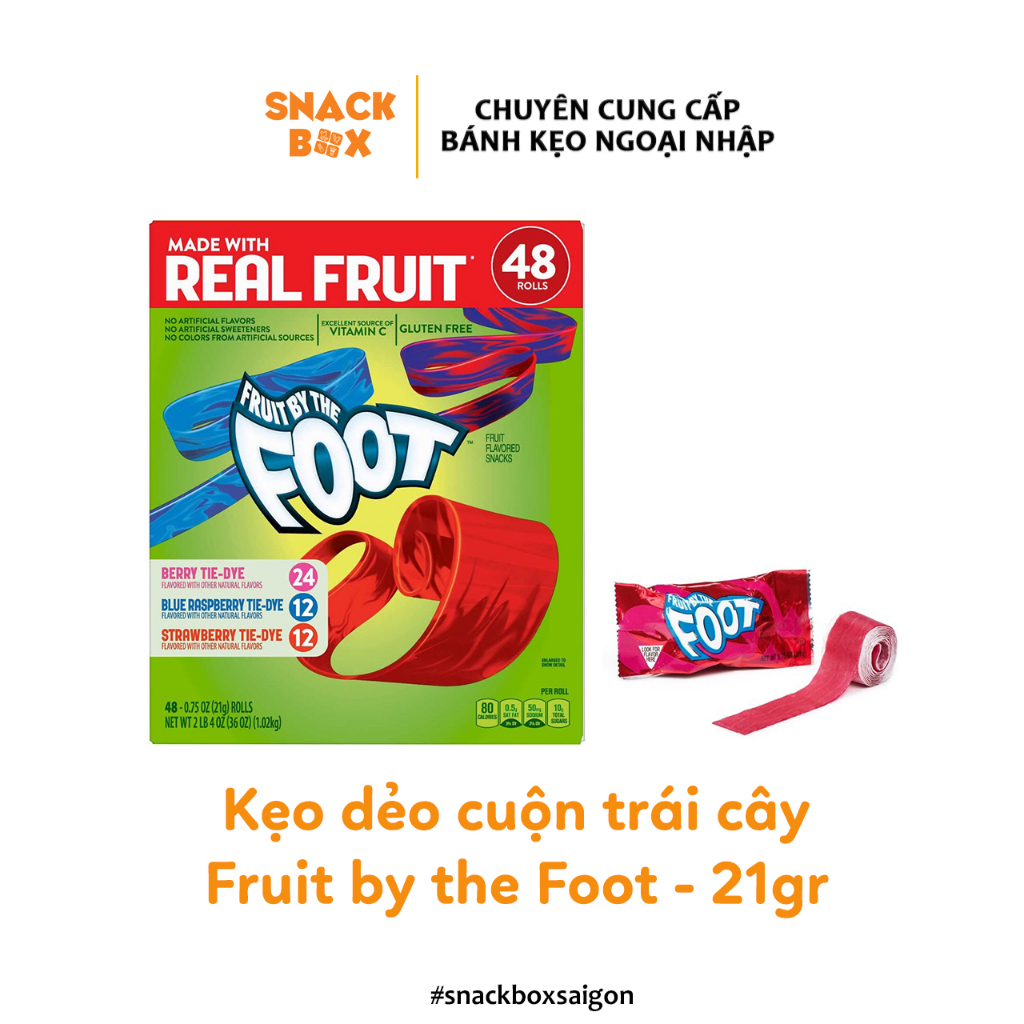 Kẹo Dẻo Cuộn Vị Trái Cây Fruit By The Foot 21gr - Mỹ