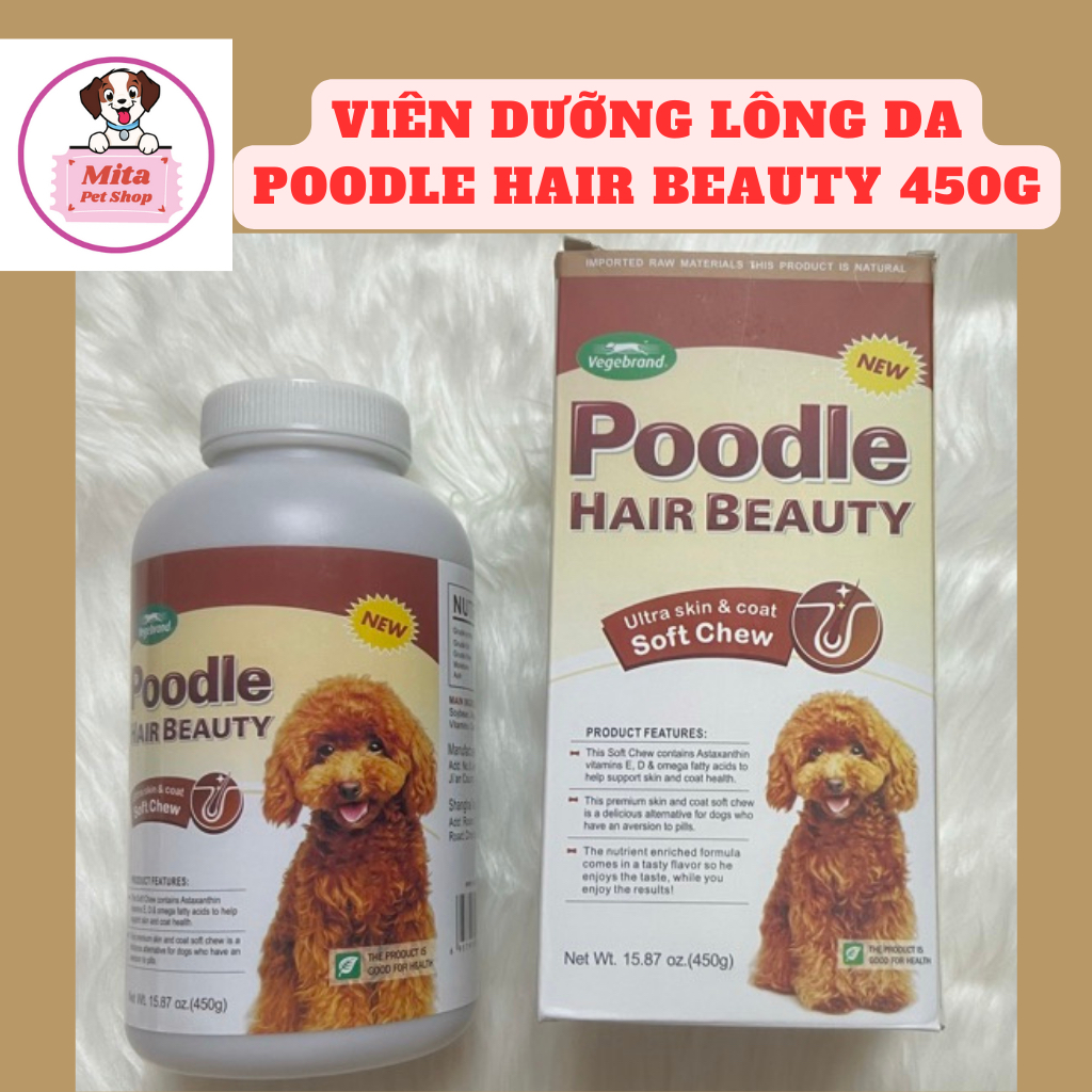 Viên Nhai Dưỡng Lông Da Cho Chó Poodle Hair Beauty 450g