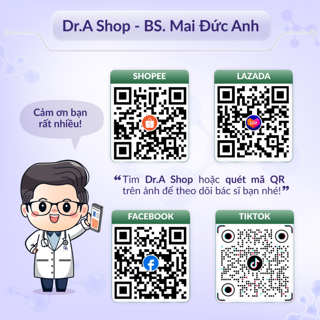 Giảm mụn chuyên sâu chính hãng Dr.A được khuyên dùng từ bác sĩ da liễu, biến hóa cho bạn làn da khỏe và đẹp