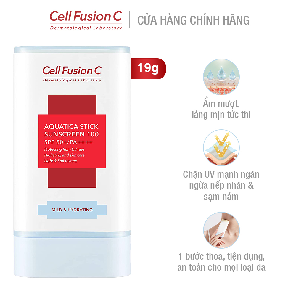 Sáp Chống Nắng Cấp Ẩm, Dịu Da, Ngăn Ngừa Nếp Nhăn & Sạm Nám Cell Fusion C Aquatica Stick Sunscreen 100 SPF 50+/PA++++