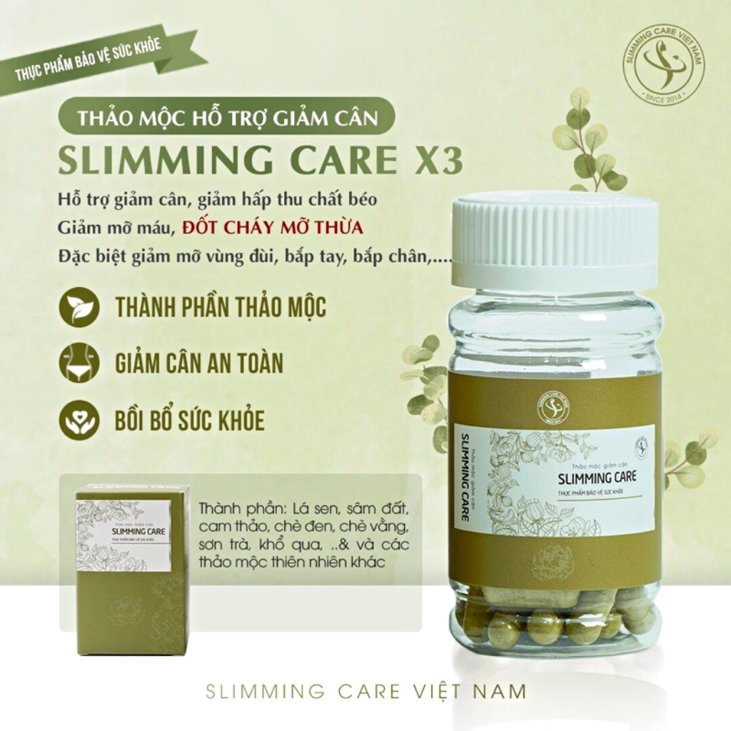 Trà Thảo Mộc Giảm Cân Slimming Care X3 Chính Hãng Giúp Đào Thải Mỡ Thừa, Giảm Cân Nhanh Chóng