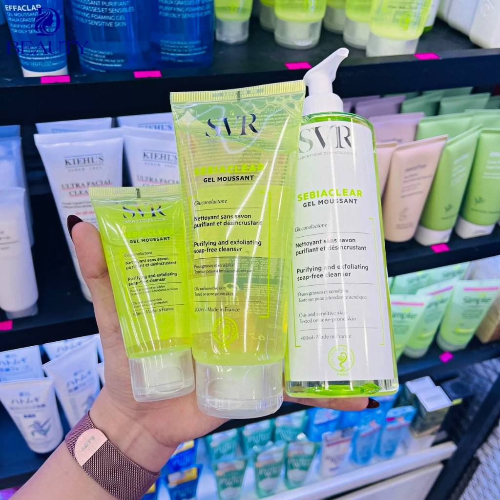 Sữa Rửa Mặt SVR Sebiaclear Gel Moussant 55-200-400ml Của Pháp Giúp làm sạch, tẩy tế bào chết cho da dầu mụn