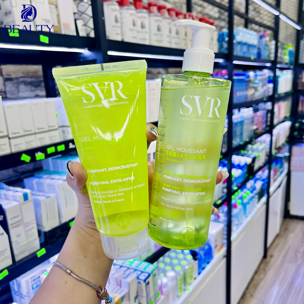 Sữa Rửa Mặt SVR Sebiaclear Gel Moussant 55-200-400ml Của Pháp Giúp làm sạch, tẩy tế bào chết cho da dầu mụn