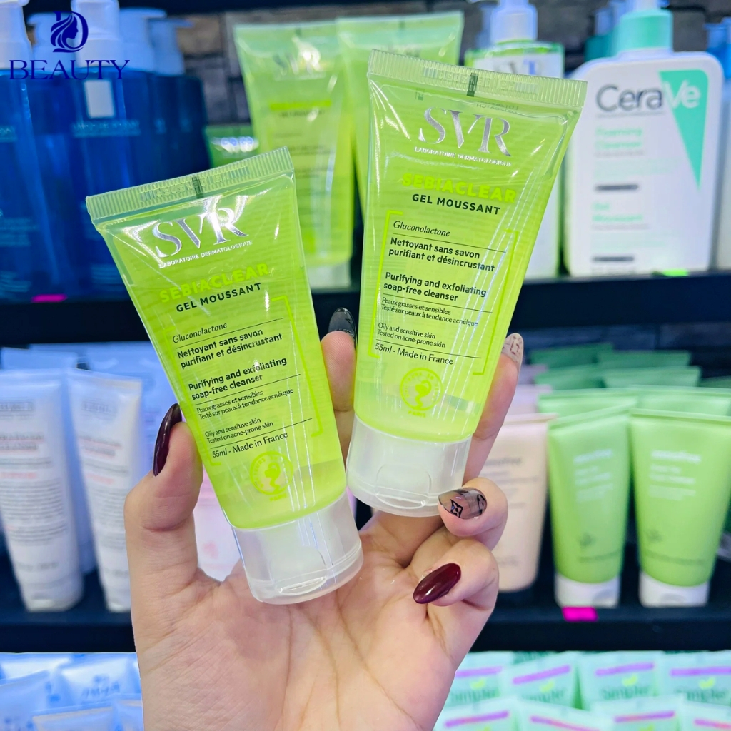 Sữa Rửa Mặt SVR Sebiaclear Gel Moussant 55-200-400ml Của Pháp Giúp làm sạch, tẩy tế bào chết cho da dầu mụn