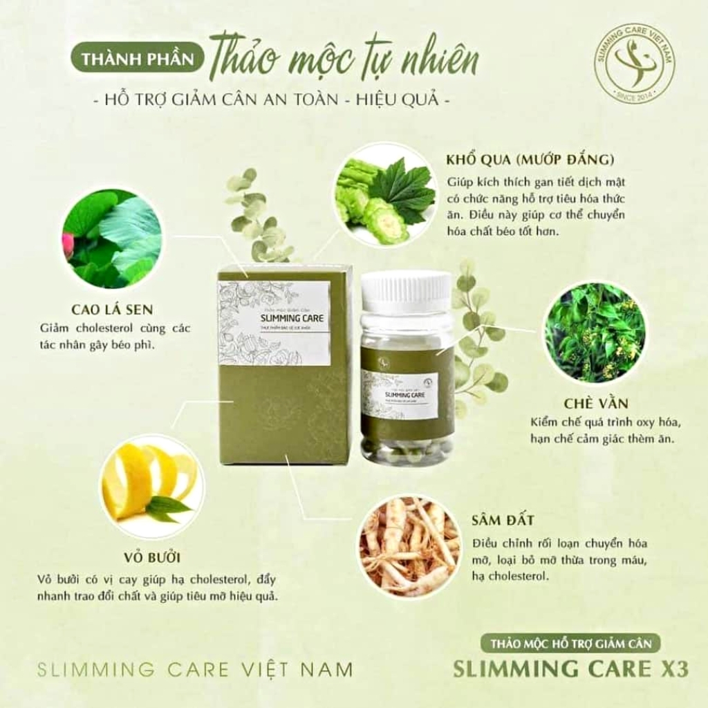 Trà Thảo Mộc Giảm Cân Slimming Care X3 Chính Hãng Giúp Đào Thải Mỡ Thừa, Giảm Cân Nhanh Chóng