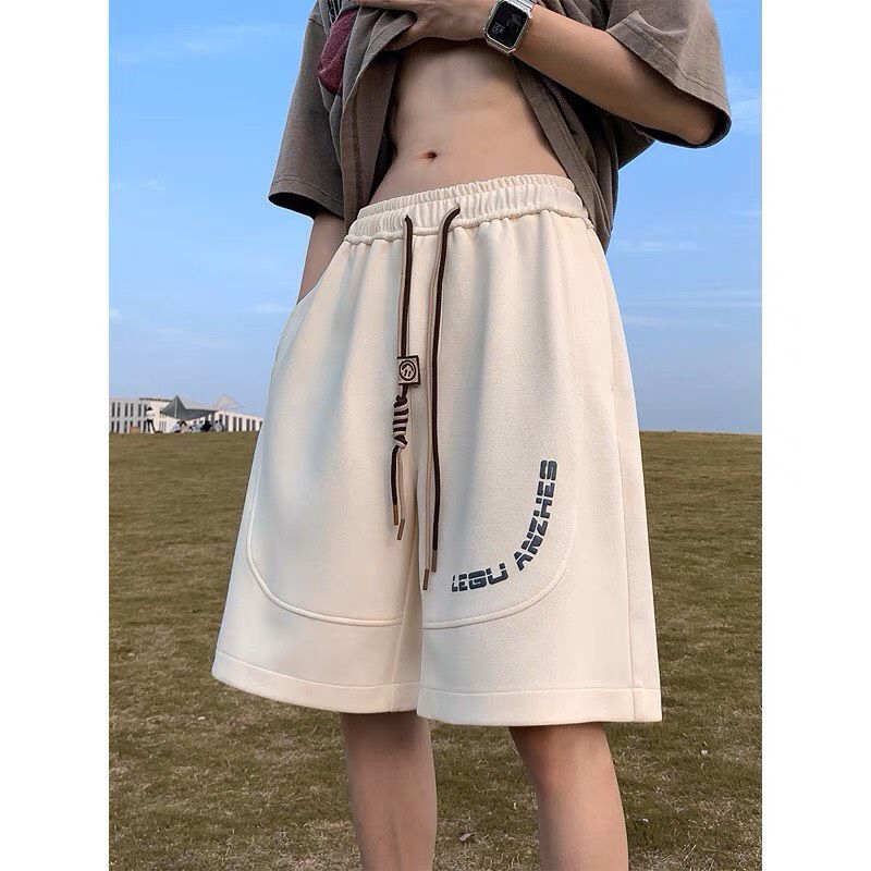 Quần short thể thao nam nữ from rộng in chữ " LEGU ANZHES " Phối gân - Quần short unisex phong cách hàn quốc.