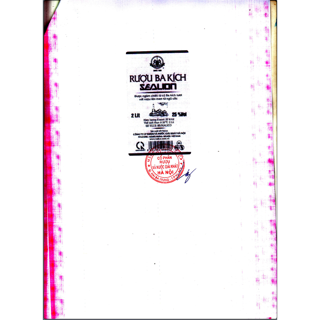 Rượu Ba Kích HALICO nồng độ 25% can 2l không kèm hộp