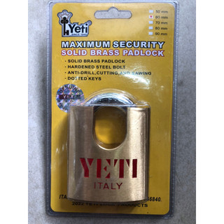 Khóa đồng chống cắt YETI các cỡ (50 - 60mm) Chất liệu đồng thau