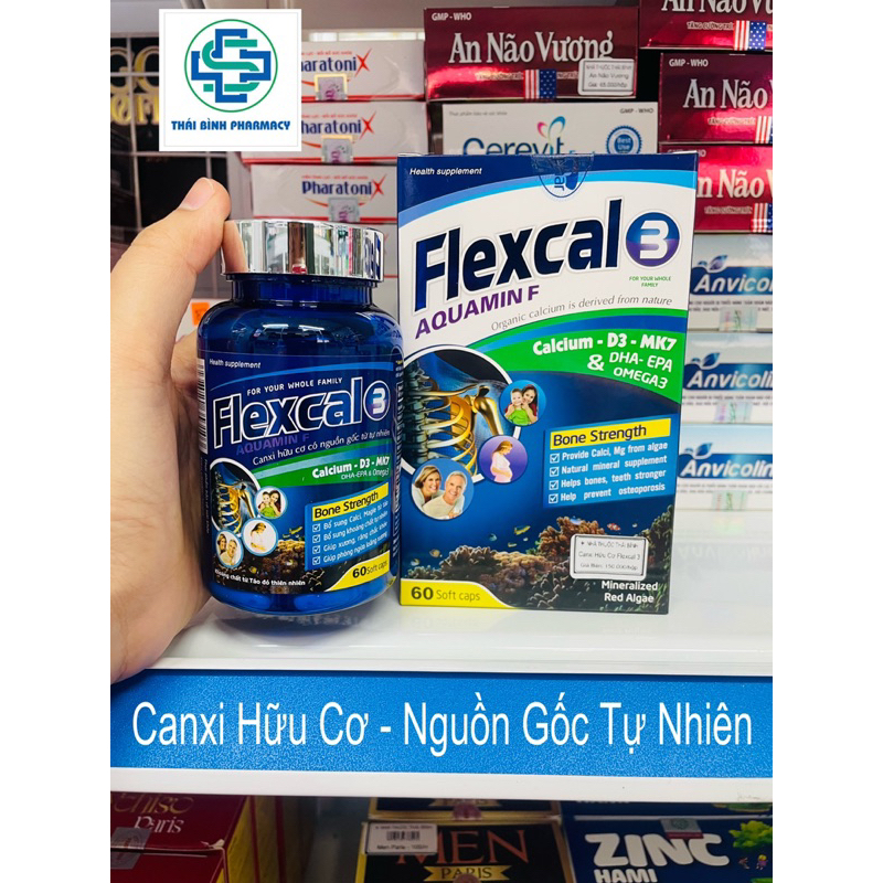 Flexcal 3 Chai 60v - Bổ Sung Canxi Cho Người Già, Mẹ Mang Thai và Trẻ Đang Tuổi Phát Triển Chiều Cao