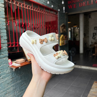  Dép 2 quai đế dày tăng chiều cao dép cross đế cao có tặng kèm 1 bộ hình gắn như ảnh shop đăng   2 quai đế cao MS01   