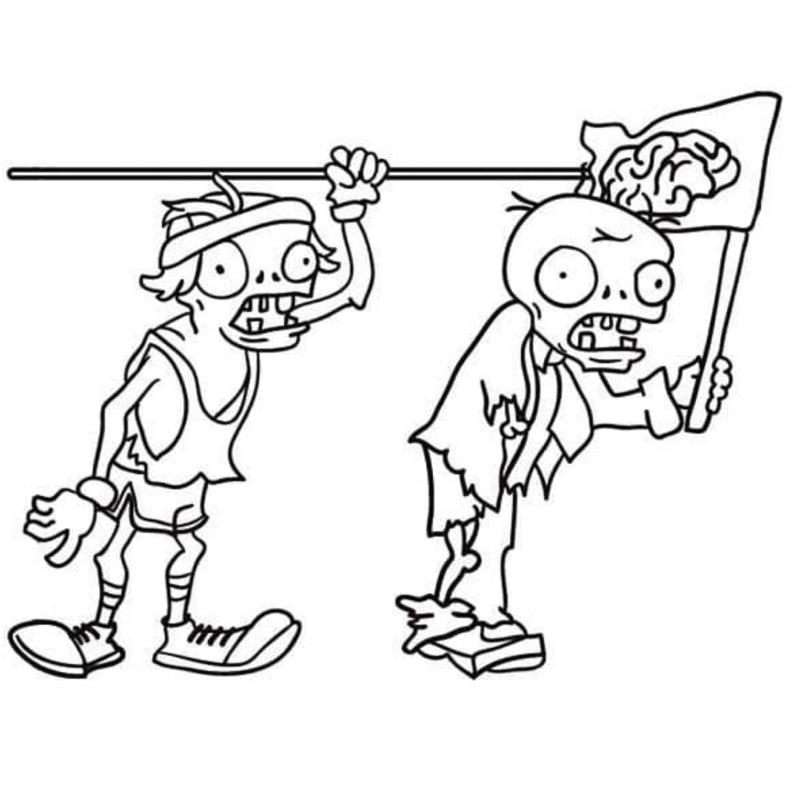 Zombies vs. Plants - Set 10 Tờ Tranh Tô Màu A4 A5 Dành Cho Màu Sáp, Màu Chì - TRANH TÔ MÀU COLOR LAND