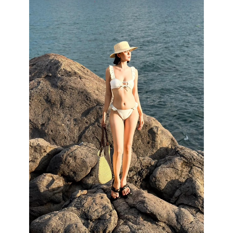 (601-LiLyBikini) SET BIKINI HAI MẢNH TAY NHÚN DỄ THƯƠNG